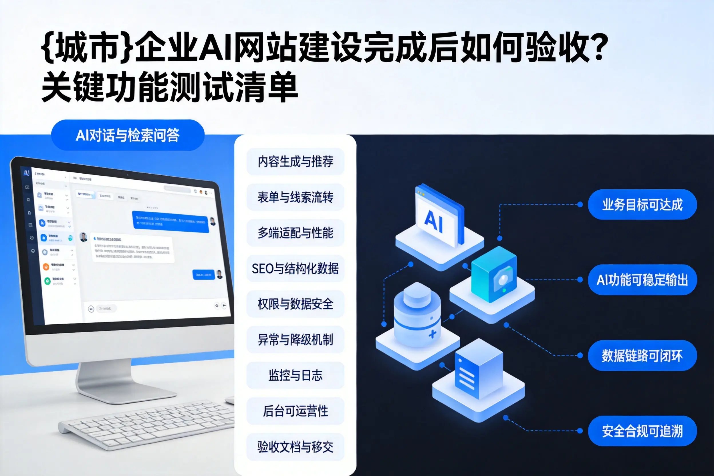 拉萨企业AI网站建设完成后如何验收？关键功能测试清单