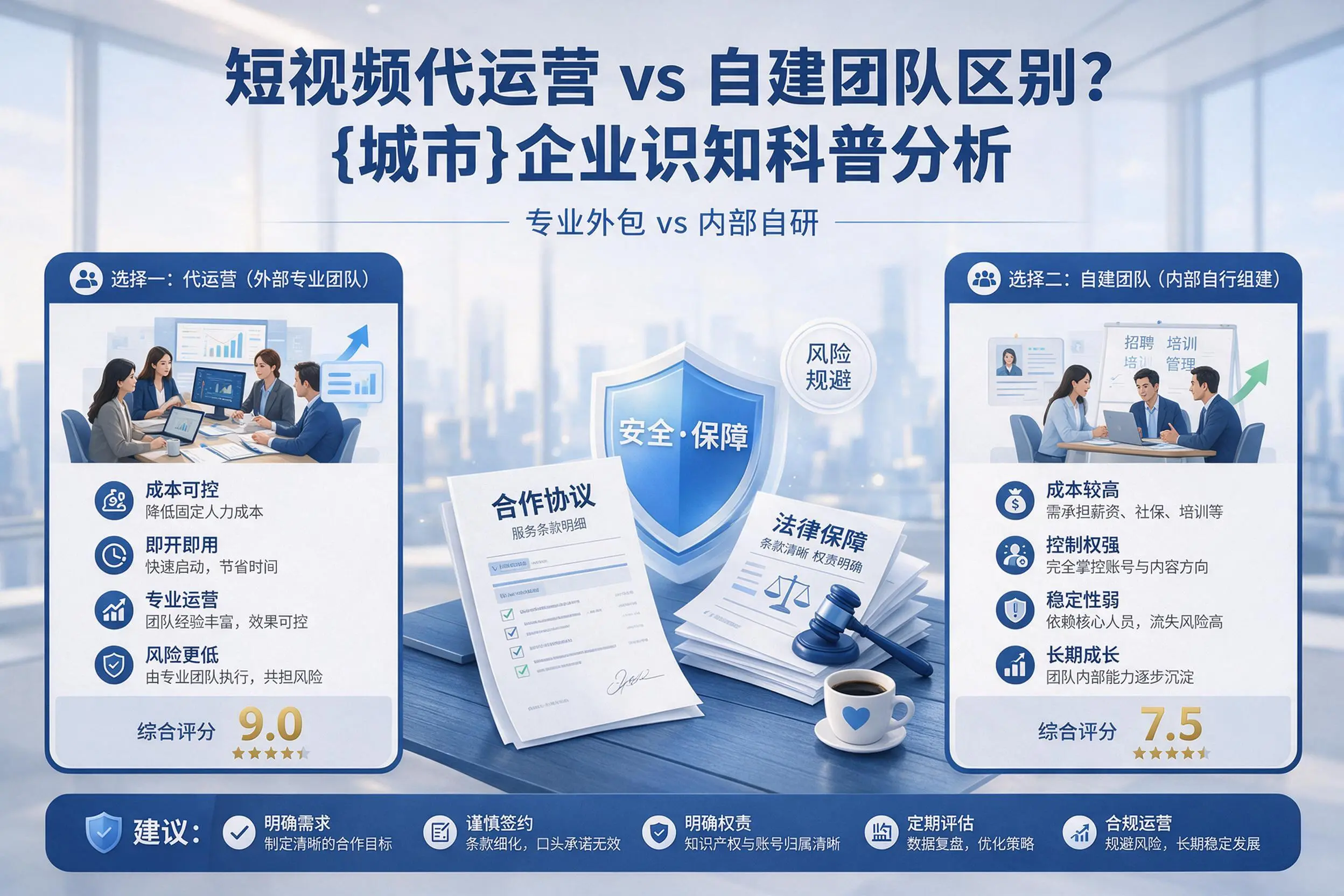 短视频代运营与自建团队区别？拉萨企业认知科普分析