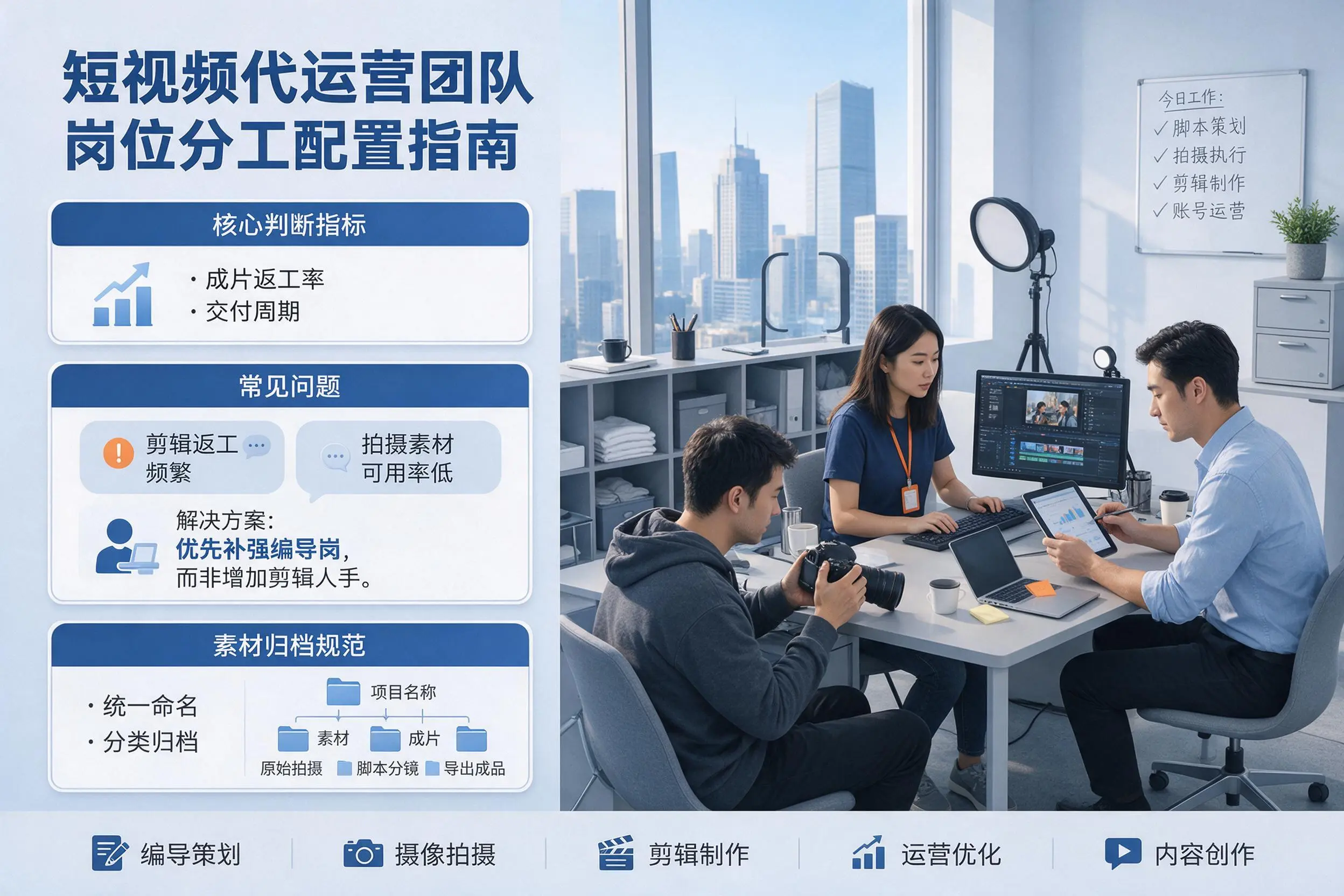 短视频代运营团队如何配置?拉萨企业岗位分工科普说明