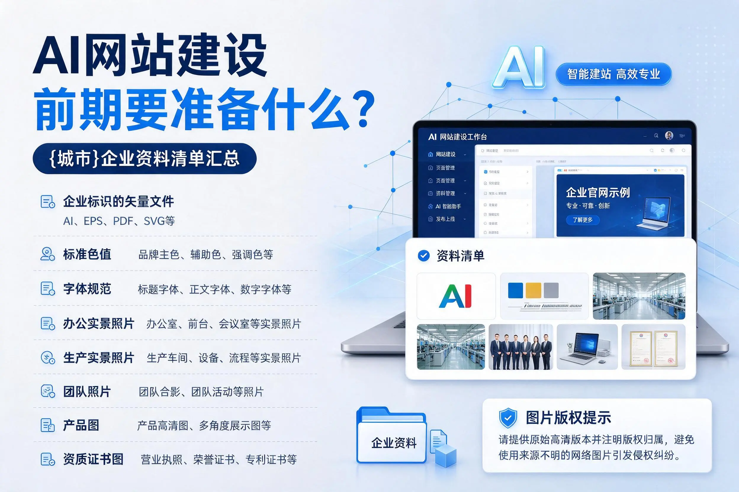AI网站建设前期要准备什么?拉萨企业资料清单汇总